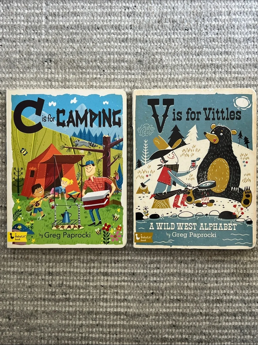 C is for Camping & V is for Vittles Board Books By Greg Paprockie
